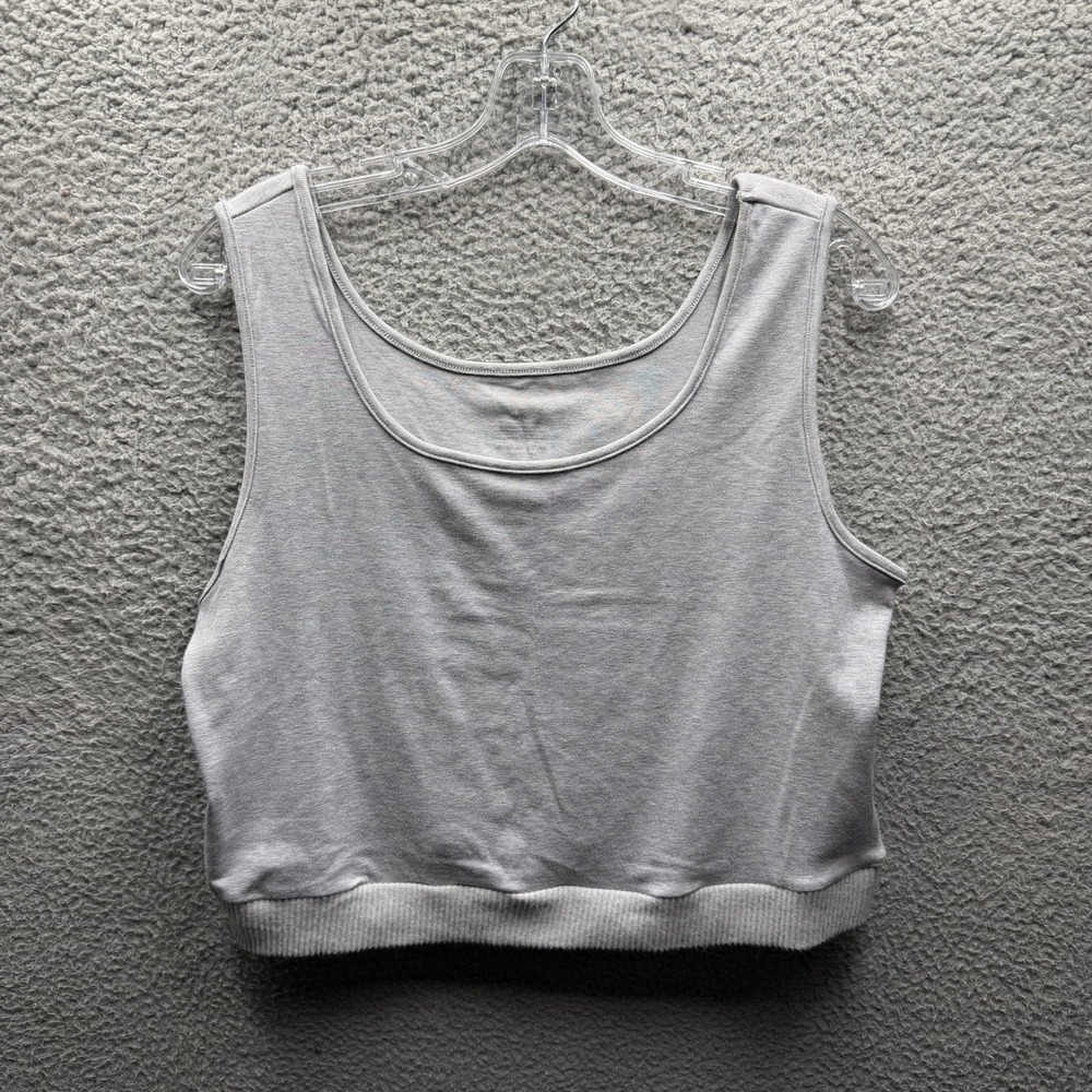Women's Tank Top Womens Size Large Grey Oversized Cropped Tank Top Ladies Size L